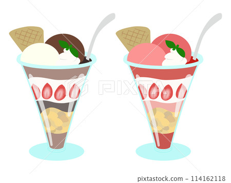 Chocolate and strawberry parfait set (no main lines) 114162118