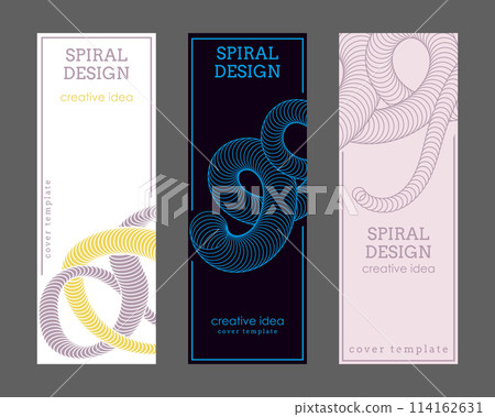A new design trend. Spiral design. Template for a cover, banner, posters, brochures, magazine. Creative idea of the catalog, interior design and decor A new design trend. Spiral design. Template for a cover, banner, posters, brochures, magazine. Creative idea of the catalog, interior design and decor 114162631