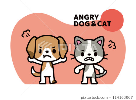 憤怒的狗和貓流行人物插畫 憤怒的狗和貓流行人物插畫 114163067