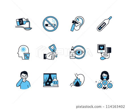 Health and bad habits - line design style icons set 114163402