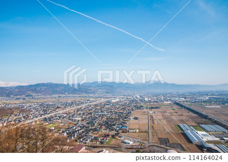 平面雲和善光寺平[從森將軍塚墓拍攝的照片] 114164024