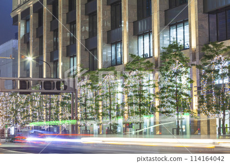 Illuminated Nihonbashi Tokyo night view Illuminated Nihonbashi Tokyo night view 114164042