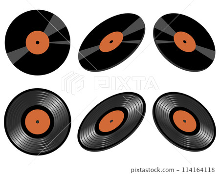 Set of 6 record icons 114164118