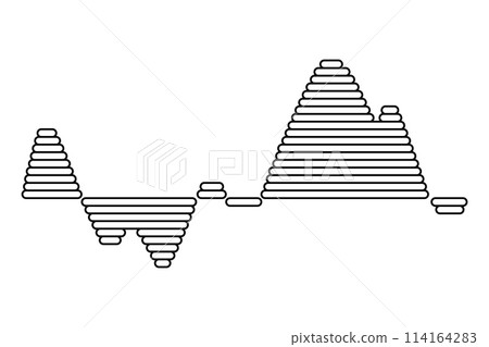 Sound wave. Audio digital equalizer technology, musical pulse vector Illustration. Voice line waveform or volume level symbol. Curve radio wave 114164283