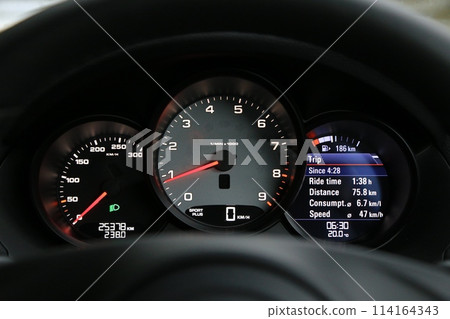 Sports car speedometer 114164343