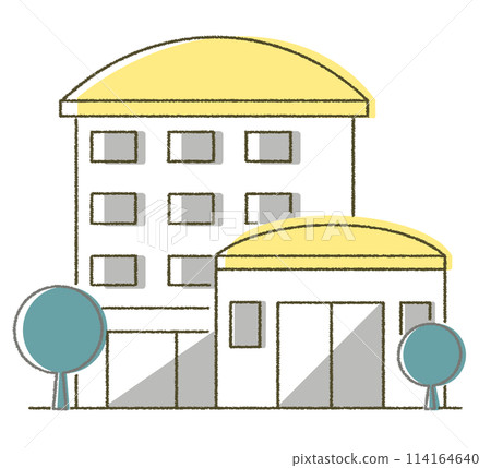 社會福利設施插畫素材建築插畫圖標 社會福利設施插畫素材建築插畫圖標 114164640