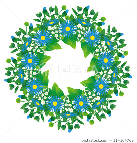 Cute flower wreath image and circle frame Cute flower wreath image and circle frame 114164762