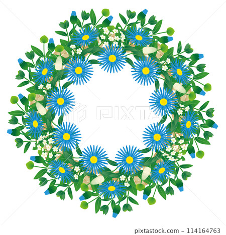 Cute flower wreath image and circle frame Cute flower wreath image and circle frame 114164763