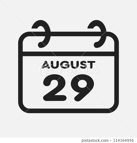 Icon page calendar day - 29 August Icon page calendar day - 29 August 114164956