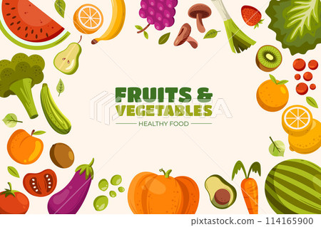 Vegetables background in flat design Vegetables background in flat design 114165900