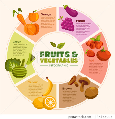 Vegetables infographic in flat design 114165907