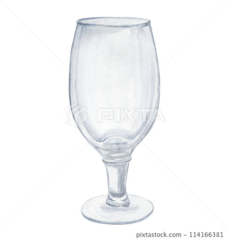 Hand-drawn glass for beer, beer festival, watercolor illustration. Watercolor international beer day. Composition for poster, card, banner, flyer, cover, playbill and other print 114166381