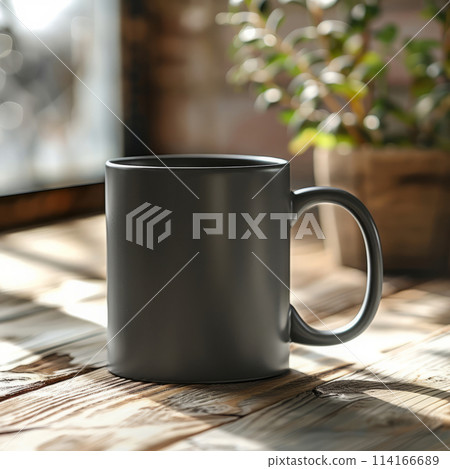 White coffee mug on dark background. Mockup and copy space 114166689