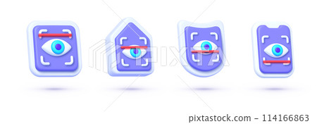 Eye scan 3d set, great design for any purposes. Eye business concept. Vector design Eye scan 3d set, great design for any purposes. Eye business concept. Vector design 114166863