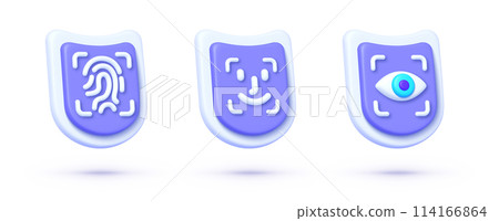 3d scan secure set for concept design. Vector illustration isolated 114166864