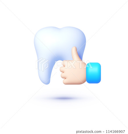 Tooth like icon 3d on white background. Vector graphic illustration 114166907