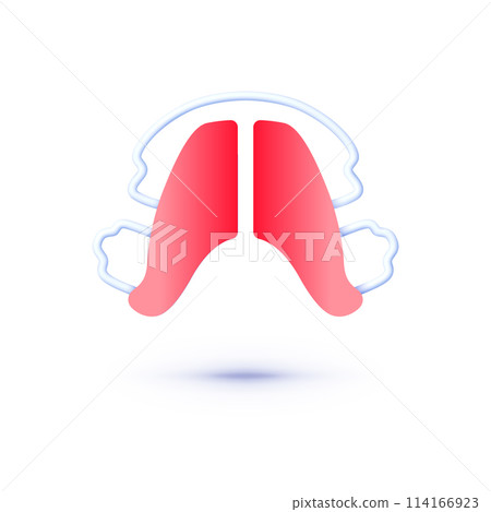 Dental plate icon in 3d style. Realistic icon on white background. Vector illustration design Dental plate icon in 3d style. Realistic icon on white background. Vector illustration design 114166923