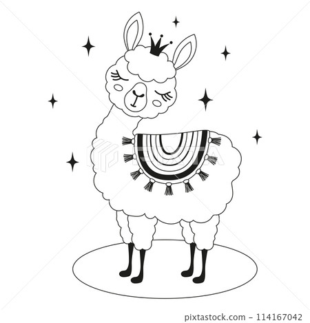 card with princess llama card with princess llama 114167042