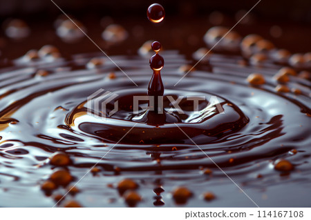 巧克力滴落、擴散漣漪的風景 巧克力滴落、擴散漣漪的風景 114167108
