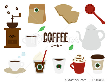 咖啡和咖啡館的插圖集 114168360