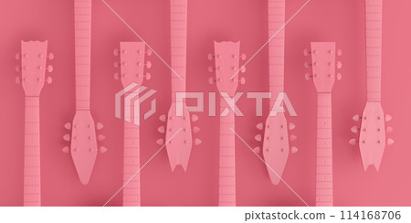 Set of fingerboard of electric acoustic guitar isolated on monochrome background 114168706