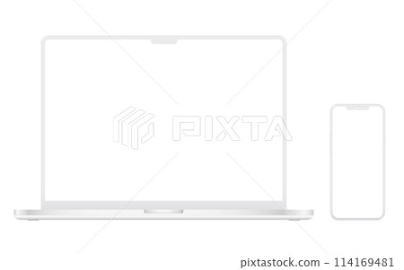 Clay laptop computer and mobile phone isolated on white background Clay laptop computer and mobile phone isolated on white background 114169481