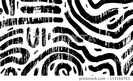 Brush paint curve background vector illustration. Abstract art ink and dirty shape element. Textured splash banner and creative border horizontal doodle drawing scratch 114169763