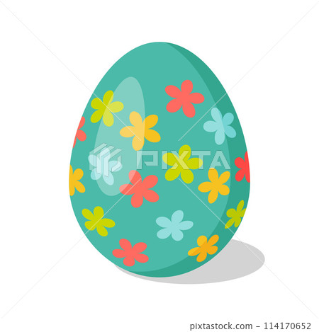 Easter Egg with pattern. Cartoon flat style Vector illustration Easter Egg with pattern. Cartoon flat style Vector illustration 114170652