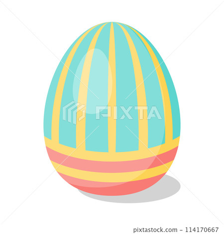 Easter Egg with pattern. Cartoon flat style Vector illustration Easter Egg with pattern. Cartoon flat style Vector illustration 114170667