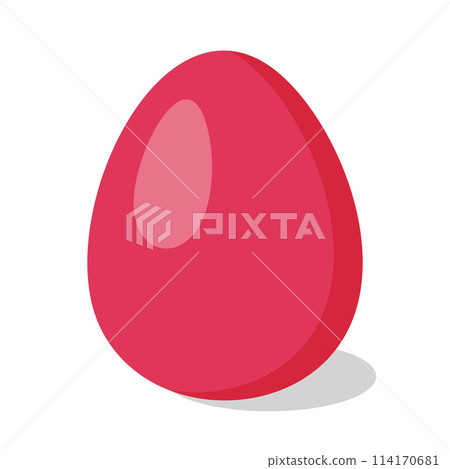 Red Easter Egg. Cartoon flat style Vector illustration Red Easter Egg. Cartoon flat style Vector illustration 114170681