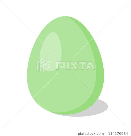 Green Easter Egg. Cartoon flat style Vector illustration 114170684