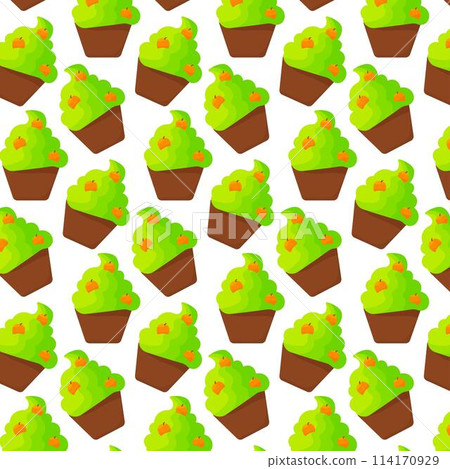 cupcake sweet halloween pumpkin color pattern eat 114170929