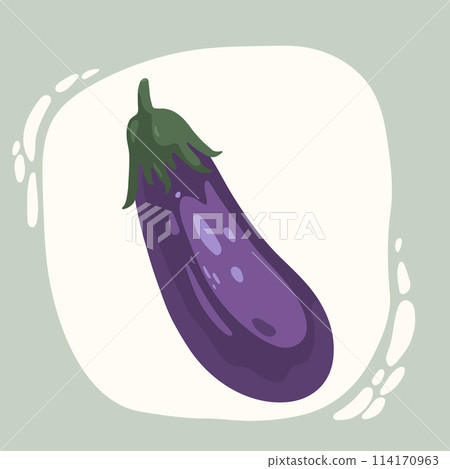 Cartoon Eggplant. Vegetable illustration, farm Cartoon Eggplant. Vegetable illustration, farm 114170963