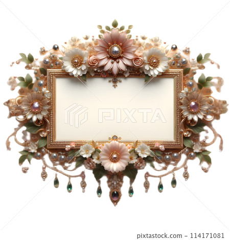 Nameplate decorated with flowers and jewels 114171081