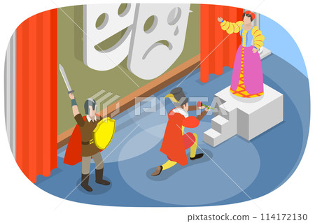 3D Isometric Flat Conceptual Illustration of Drama Theatre, Dramatic and Cinematography Art 3D Isometric Flat Conceptual Illustration of Drama Theatre, Dramatic and Cinematography Art 114172130