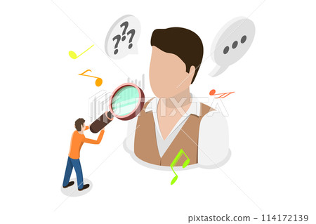 3D Isometric Flat  Conceptual Illustration of Phonetics, Linguistics as Language or Communication Scientific Study 114172139