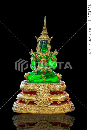 The Emerald Buddha is revered by the Mercury people. The team has clear green body skin. separated from the background 114173798