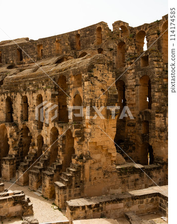 Remains of ancient Roman amphitheater in Tunis, El Jam, places of entertainment and entertainment 114174585