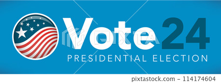 Voting 2024 Icon with Vote, Government, and Patriotic Symbolism and Colors 114174604
