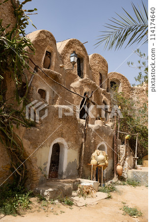 Traditional ancient multi-level earthen granaries in Ksar Medenine Traditional ancient multi-level earthen granaries in Ksar Medenine 114174640