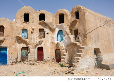 Ancient Berber ghorfas in Ksar of Medenine, Tunisia Ancient Berber ghorfas in Ksar of Medenine, Tunisia 114174734