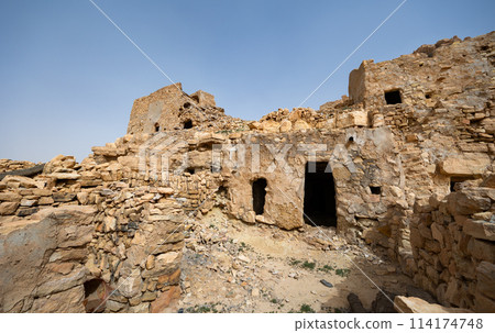 Ksar Guermessa located under the peak of Ras Oum Moutmana, Tunisia Ksar Guermessa located under the peak of Ras Oum Moutmana, Tunisia 114174748