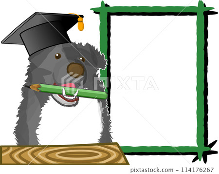 A dog doctor explaining on a blackboard 114176267