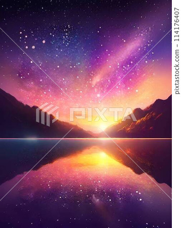 極光的美麗景色 極光的美麗景色 114176407
