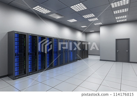 Server room or computer server 3D rendering Server room or computer server 3D rendering 114176815