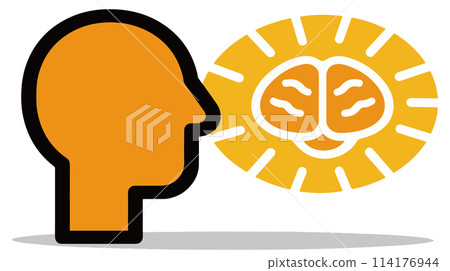 記憶、靈感、靈感等大腦活動的符號 114176944