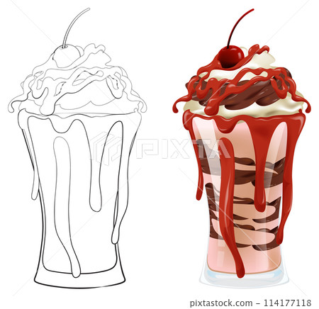 Delicious Sundae Treats Vector Illustration 114177118