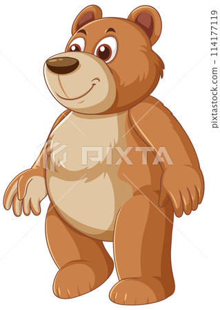 Friendly Cartoon Bear Standing 114177119