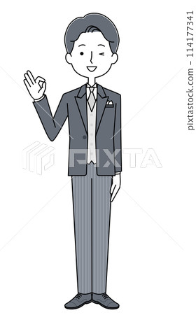 穿導演服的男人插畫 穿導演服的男人插畫 114177341