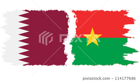 Burkina Faso and Qatar grunge flags connection vector Burkina Faso and Qatar grunge flags connection vector 114177686